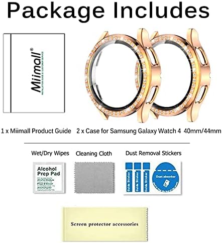 [2 пакет] Miimall компатибилен Samsung Galaxy Watch 5 40mm/Galaxy Watch 4 40mm заштитен екран на екранот, заштитени