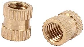 X-Gree M4 x 6mm 0,7 mm Brass Brass Class Cylinder Knurled Threaded Insert Insert umbed 100pcs (M4 x 6mm 0,7