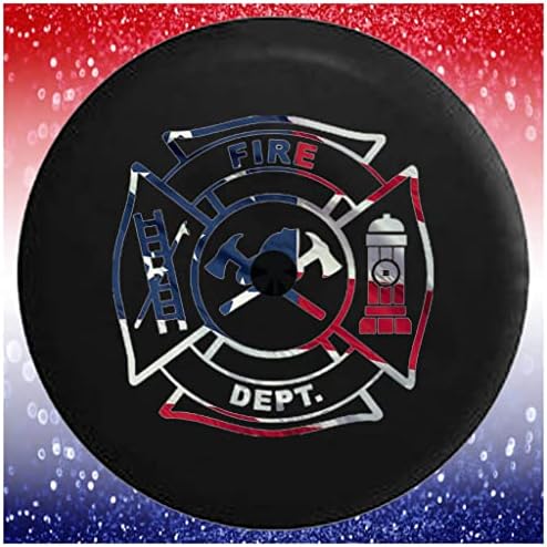 JL резервните гуми опфаќаат противпожарна служба мавтајќи со американско знаме црно 32 до 33 инчи со резервна дупка