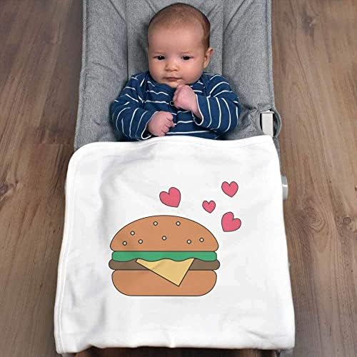 Азида „Бургер и срца“ памучно бебе ќебе / шал