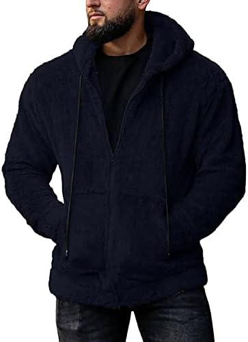 Adssdq zip up hoodie men, плажа мантии мажи со долг ракав зима плус големина мода опремена јакна за ветерници