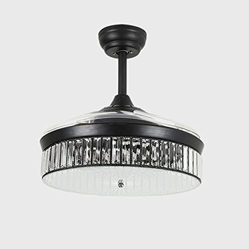 ACLBLK едноставност осветлување таванот вентилатор ламба модерна акрилна далечинска контрола на вентилаторот LED трихроматско