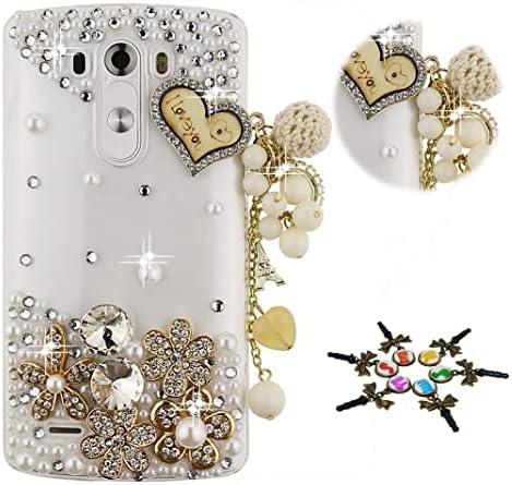 Стенес Блинг Телефон Случај Компатибилен СО LG K52 Случај-Стилски - 3d Рачно Изработени [Sparkle Серија] Срце