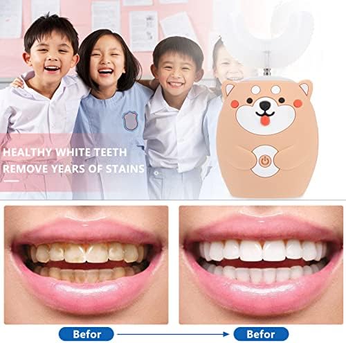 Kisangel U во облик на деца четки за заби силиконски цртан филм куче за заби заби водоотпорни четки