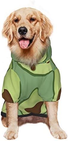 Голем џемпер за домашни кучиња од кучиња зелено-авокадо, џемпер со капа со мека мачка облека, палто x-large
