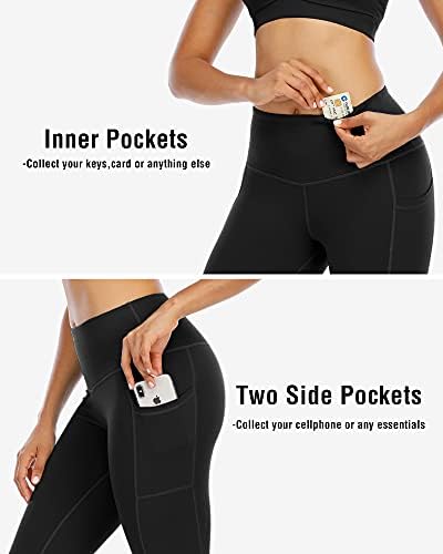 Хелеги на Chrleisure со џебови за жени, високи половини за контрола на стомакот, јога панталони