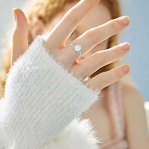 2023 година Нов фин дами сребрен прстен овален исечен ринестон накит предлог за роденден Подарок невестински