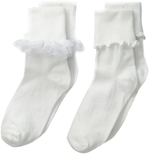 Џеферис Чорапи Девојки Возбудува &засилувач; Бранување Работ Свртете Манжетни Чорапи 2 Пар Пакет