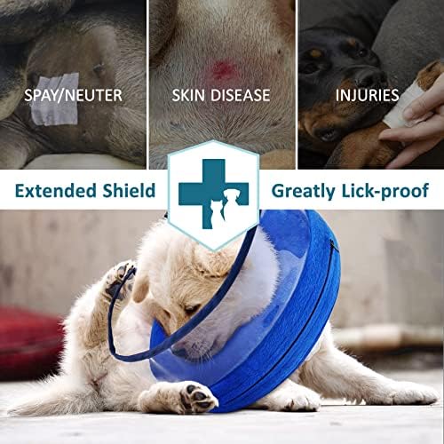 Зеаксуи Мека Надувување Куче Конус Јака За Кучиња По Операцијата Со Подобрена Анти-Лижење За Неограничено Во Секојдневниот