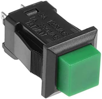 uxcell 5pcs 12mm Тип На Заклучување Мини Копче За Притискање Прекинувач Зелено КОПЧЕ SPST БР
