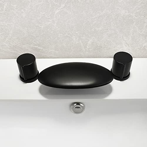 Хауселибе бања мијалник за мијалник црна, двојна рачка суета миксер за миксери од чешма за палуба монтирање