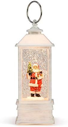 Демдако потресена бела Дедо Мраз со музички предводени од дрво 9 x 3,5 акрилна декоративна таблета снежна вода глобус