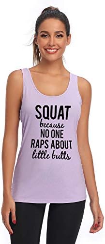 Fannoo резервоарот врвови за жени-womens Смешно велејќи дека фитнес тренингот Racerback резервоарот врвови кошули