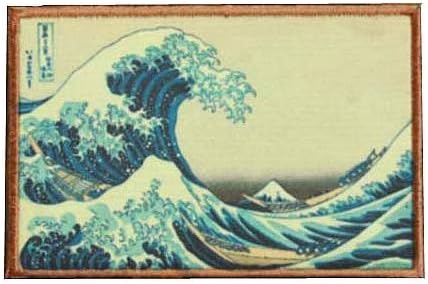 Големиот бран надвор од Канагава Јапонска кука јамка тактика морал печатена лепенка