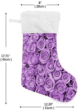 Алаза Божиќни чорапи виолетова роза цвеќиња класични персонализирани големи декорации за порибување за семејни