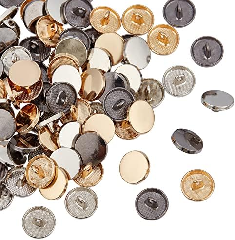 Olycraft 100 парчиња 17,5мм рамни кружни копчиња Пластични златни копчиња за лизгање Блејзерс кошула костуми копчиња