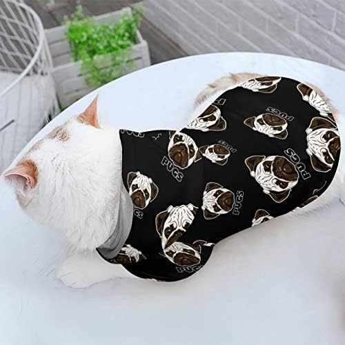 Смешнастарска симпатична пушка куче дуксела крпа мачка со џемпер -облека со капа со меки миленичиња палто пуловер