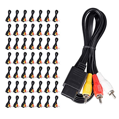 Видео кабелски кабел Evoretro AV компатибилен за Nintendo 64 N64 на ТВ игра 6 ft [50 пакет]