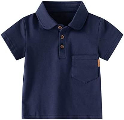Детско новороденче дете дете бебе момче кошула цврста кратка ракав џеб маица блуза врвови облеки за момчиња