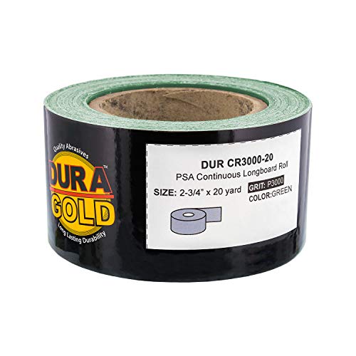 Dura -Gold Premium 3000 Grit Green Film PSA Longboard Sandpaper 20 двор долга континуирана ролна и дура -злато