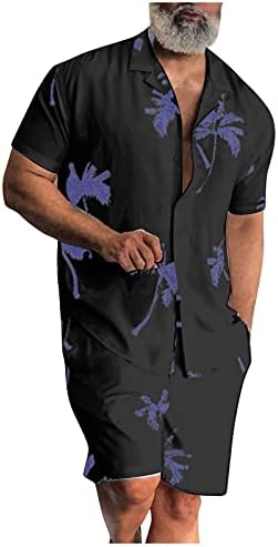 Xiloccer машки хавајски кошула костуми 2021 Менс летна облека Машка машка тренерка за машки 2 парчиња