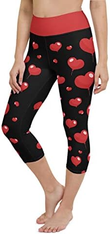 Ден на жените на в Valentубените, јога панталони за срцеви печатени хеланки на в Valentубените кои работат хулахопки