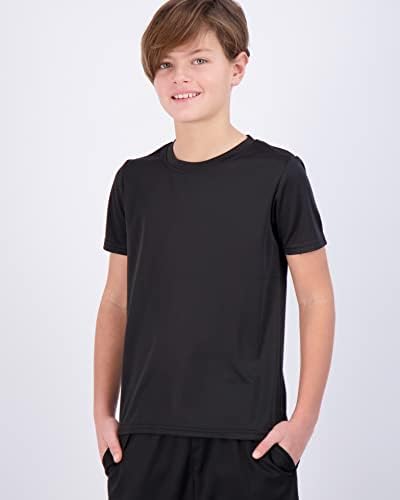 Вистински суштински 5 пакувања: Младинска мрежа Влага активен атлетски перформанси со кратки ракави маици