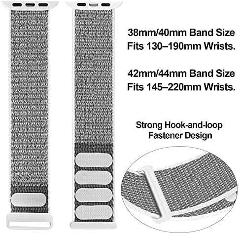 Geoumy 3 Pack Sport Nylon Bands компатибилни со Apple Watch 44mm 40mm 41mm 42mm 38mm 45mm 49mm, истегната